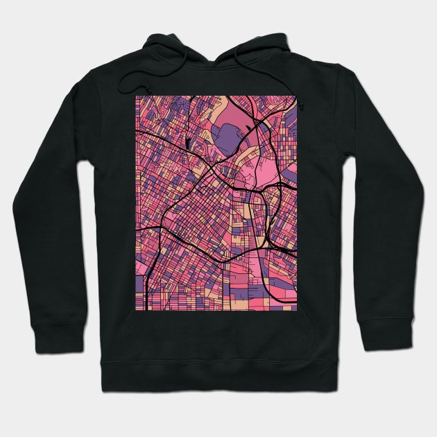 Los Angeles Map Pattern in Purple & Pink Hoodie by PatternMaps